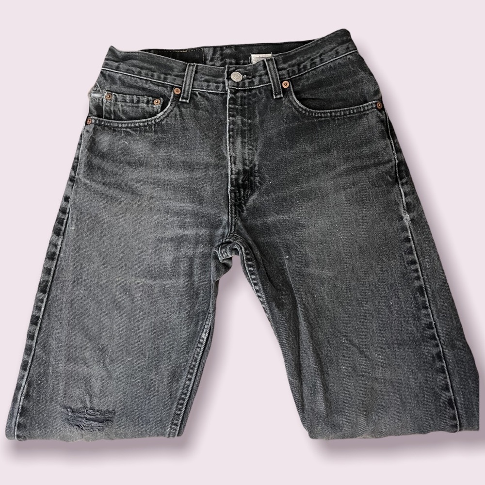 Vintage Levi’s 505 jeans 29 x30 distressed broken in black wash